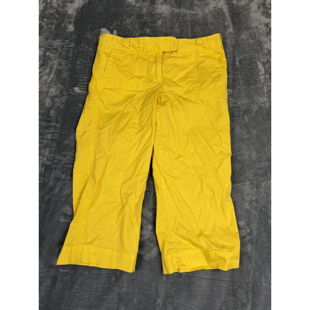 J.Crew Womens Yellow Stretch Favorite Fit Crop Pants Size 2